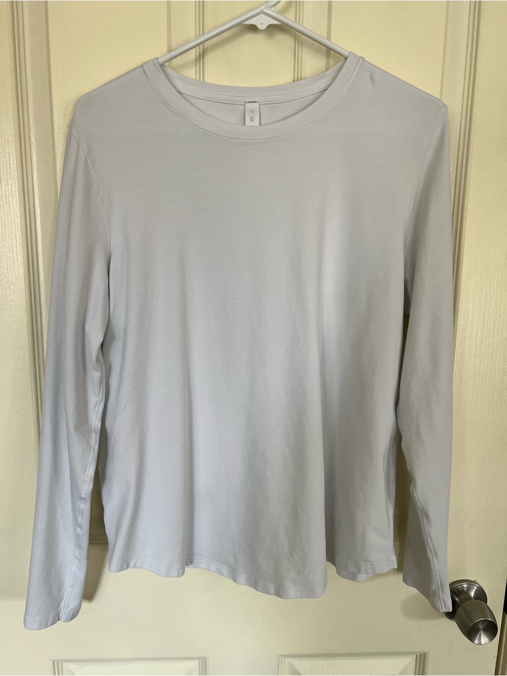 Lululemon Pima Cotton Long Sleeve Crewneck Top Off-White Size 12